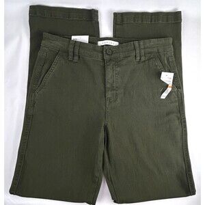 Eunina Jasper High Rose Straight Trouser Pants Dark Green Size 3 26W NWT